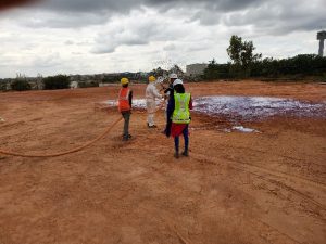 Spraying RoadMaster solution